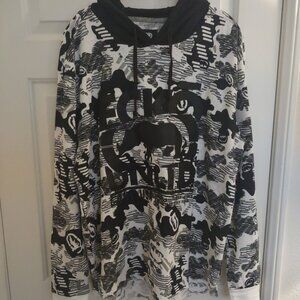 Ecko Unltd. Men's Black/White/Gray Lightweight Waffle Texture Hoodie Size XL